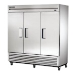 True T-72-HC - Refrigerator, three-section, (3) solid doors, stainless steel front